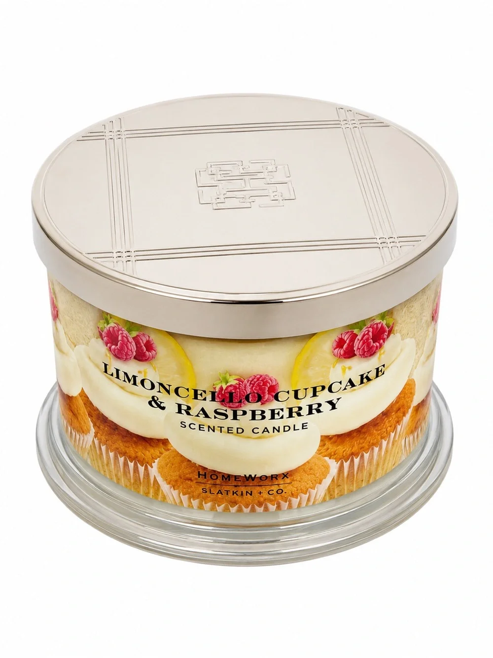 HomeWorx Limoncello Cupcake & Raspberry Scented Candle - Cream